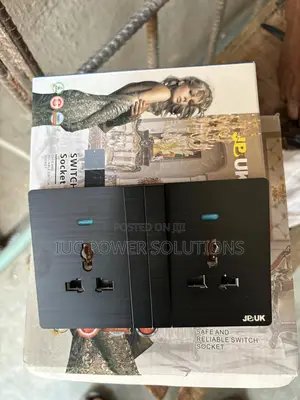 Black Socket And Switches 13amp Double