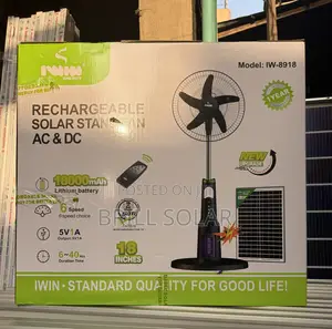 18” Iwin Rechargeable Ac/Dc Solar Fan