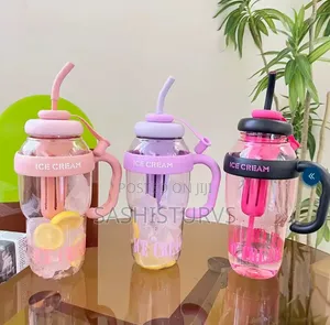 1.3l Water Bottle With Straw Leak Proof Large Water Bottle