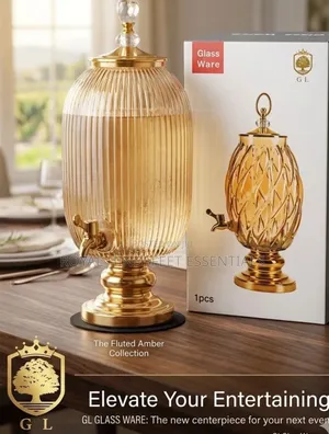 Flutted Glass Juice Dispenser