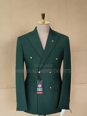 Army Green Double Breasted Suit