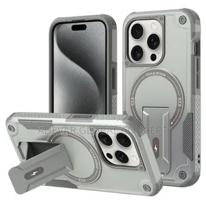 iPhone 15 Pro Max Armor Magsafe Holder Pc Hybrid Tpu Phone Case Pouch
