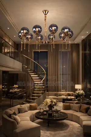 Smokey Amber Glass Chandelier