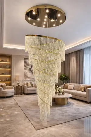 Luxury Modern Spiral Crystal Chandelier – Elegant Led Ceiling Light