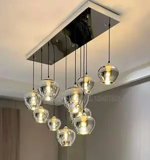 Modern 10-Light Premium Smoked Glass Pendant Chandelier