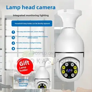 360 Degree E27 Screw Bulb Phone Compatible Wifi CCTV Security Camera
