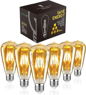 Vintage Light Bulb, Dimmable 6w E27 Led Bulbs Amber Glass 6 Pack