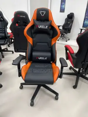 Furgle E-Sports Gaming Chair With Footrest- Black Orange