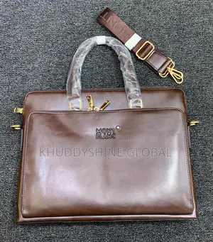 Brown Montblanc Leather Briefcase or Laptop Bag