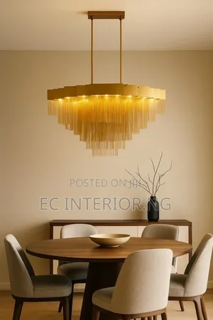 Light Luxury Post Modern Tassel Long Chain Duplex Living Room Lamp