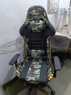 Gaming Ergonomic Chair With Footrest and Led Lights- Multi