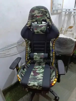 Gaming Ergonomic Chair With Footrest and Led Lights- Multi