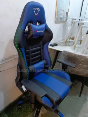 Gaming Ergonomic Chair + Footrest - Blue Black