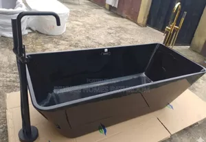 Luxury Square Freestanding Acrylic Black Bathtub