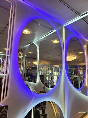 Futuristic Oval Led Mirror With Dual-Tone Lighting