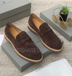 Original Coffee Brown Suede Loafers Shoe