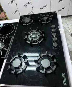 5 Burner Gas Cooker Black Color Available