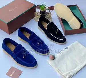 Blue and Black Original Suede Luxury Loafers Shoe