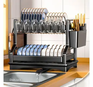 Advanced Kitchen Dish Rack With a Drain