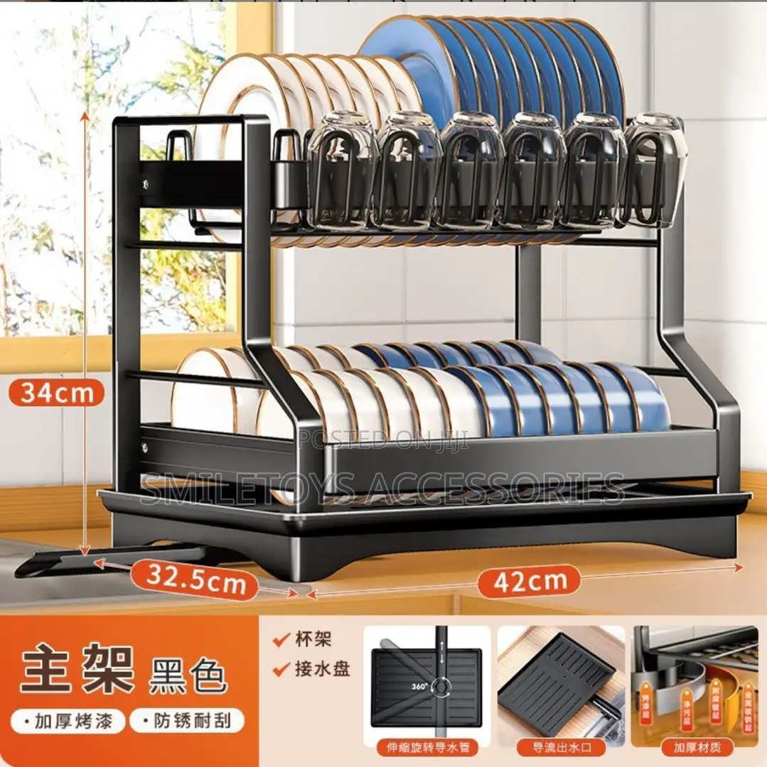Advanced Kitchen Dish Rack With a Drain