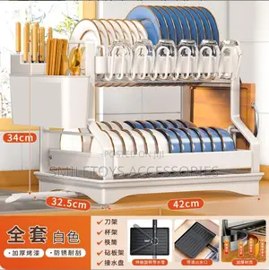 Advanced Kitchen Dish Rack With a Drain