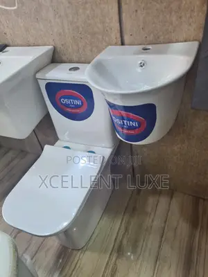 Italian Wc Set With a Wash Hand Basin. With a Pressure Flushing System