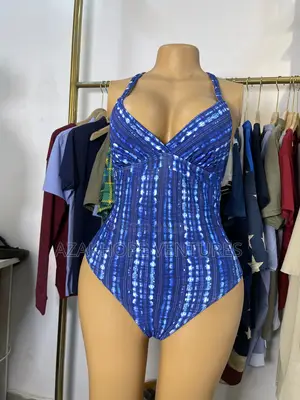 Blue Tie-Dye Pattern One-Piece Swimsuit