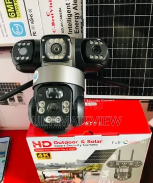 4g 3 Lens Solar CCTV Camera 12mp