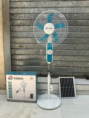 Original Tinmo Rechargeable Solar Standing Fan + Panel 2 Led