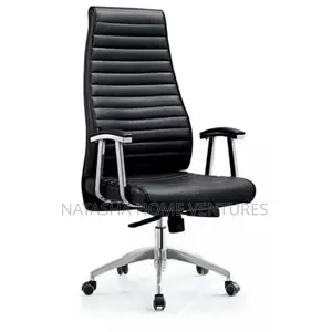 High Back Ribbed Leather Executive Chair