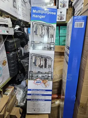 48kg Double Pole Cloth Hanger With Shoe Rack (With Wheels)