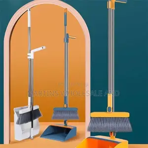Generic 2-in-1 Stand-Up Broom and Dustpan Set