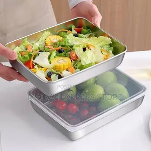 3pcs Stainless Steel Bowl With Cover
