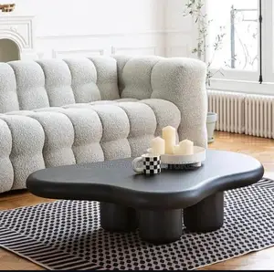 Organic Cloud-Shaped Coffee Table — Matte Black