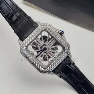 Cartier Quality Luxury Men Stone Face Automatic Engine Wristwatch