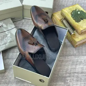 Richwanaz Genuine Leather Luxury Designer Men's Half Shoes