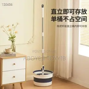 Portable Foldable Mop With Bucket, Clean Squeeze Mop.