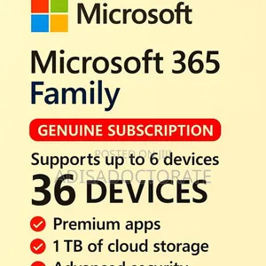 Full Microsoft 365 Family Subscription 6 User 6tb And 36devices