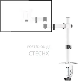 Single Monitor Arm Desk Mount, for 13-34 inchs Screens, Adjustable. White