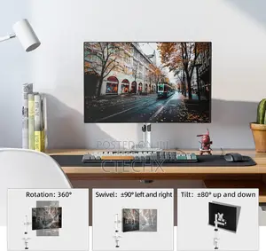 Single Monitor Arm Desk Mount, for 13-34 inchs Screens, Adjustable. White