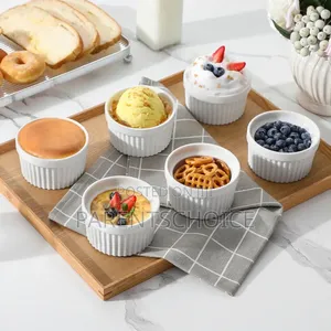 Quality Ceramic White Dessert, Sauce Ramekins Bowls - 12pcs