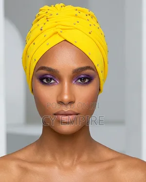 Classic Turban Cap With Rhinestone Studs