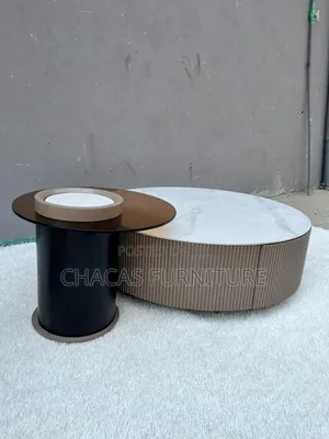 Luxury Marble Smoked Glass Nesting Coffee Table Set