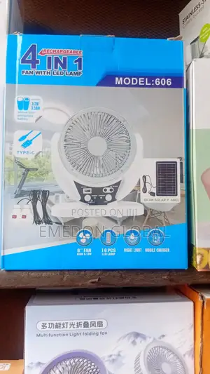 Rechargeable Fan With Led Lamp 4in1