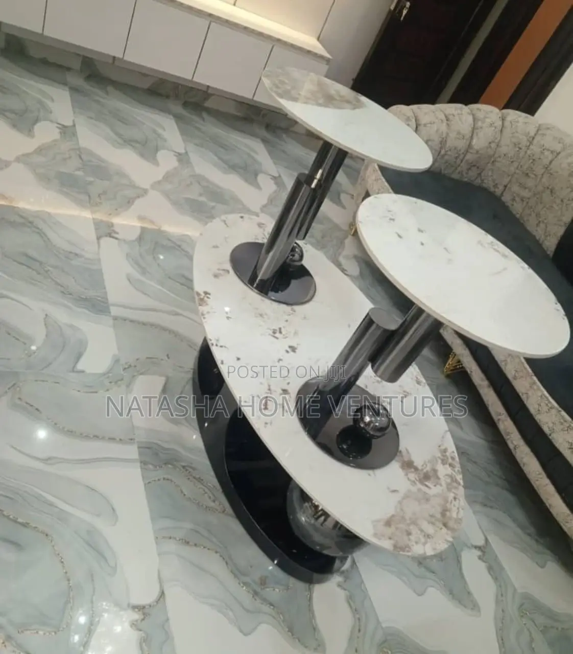 3-Tier Marble Side/Display Table