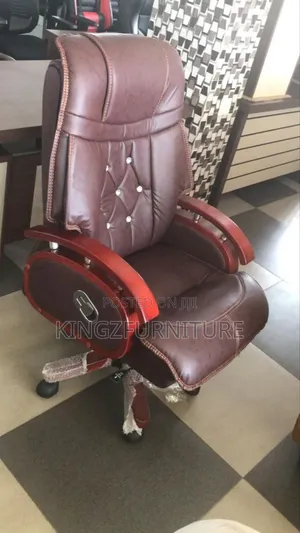 Brown Leather Executive Reclining Office Chair