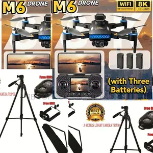 Fly Three Times Longer: M6 Drone With 3x Battery Life and Tripod Stand
