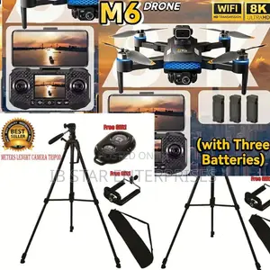 M6 Drone: 3x the Batteries, 100% Stability and 1.6meters Tripod Stand