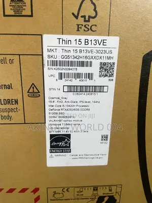 New Laptop MSI 16GB Intel Core i5 SSD 512GB