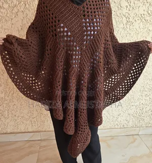 Handcrafted Chocolate Brown Crochet Poncho